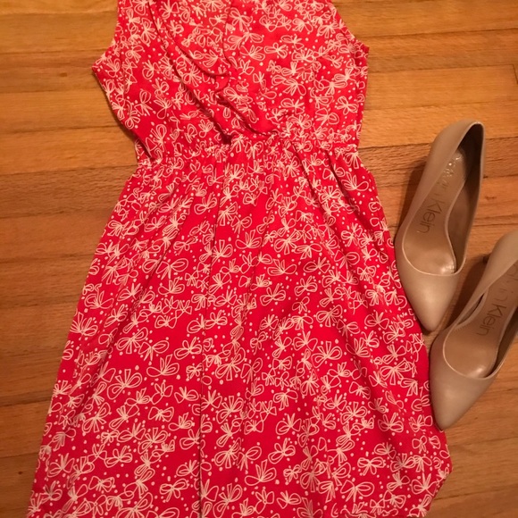 Francescas Pink Bow Pattern Dress Small - Picture 2 of 3